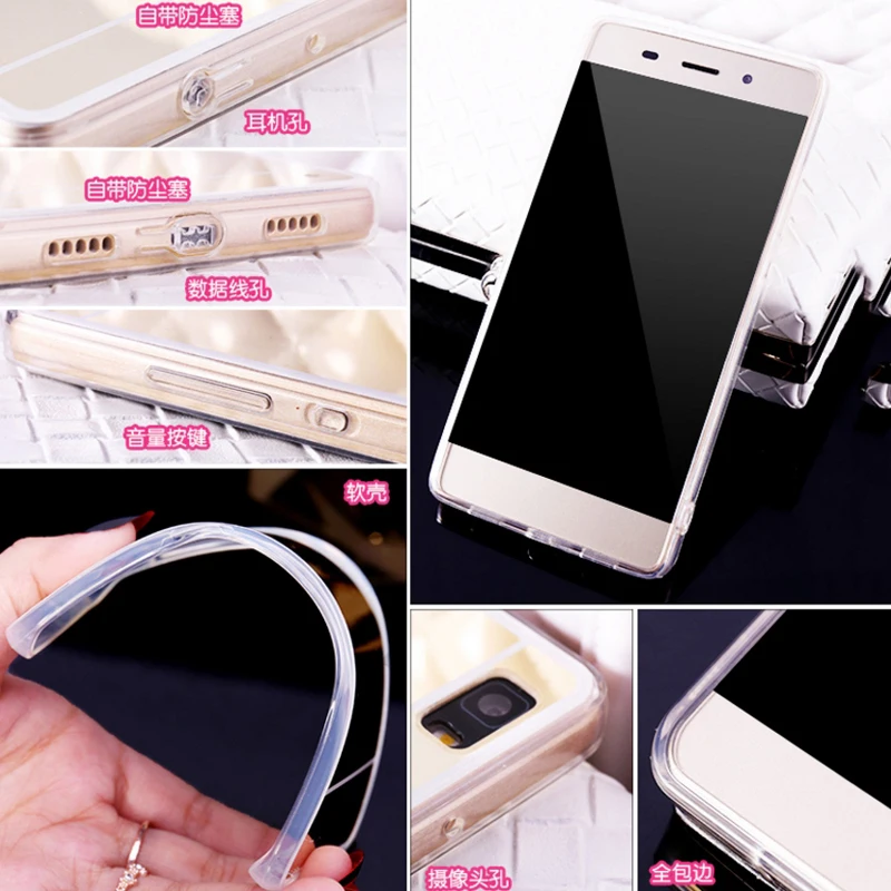 Зеркальный Мягкий силиконовый чехол из ТПУ для Huawei Y5II P Smart P9 P8 P10 P20 Mate 10 Lite Mini Plus Honor
