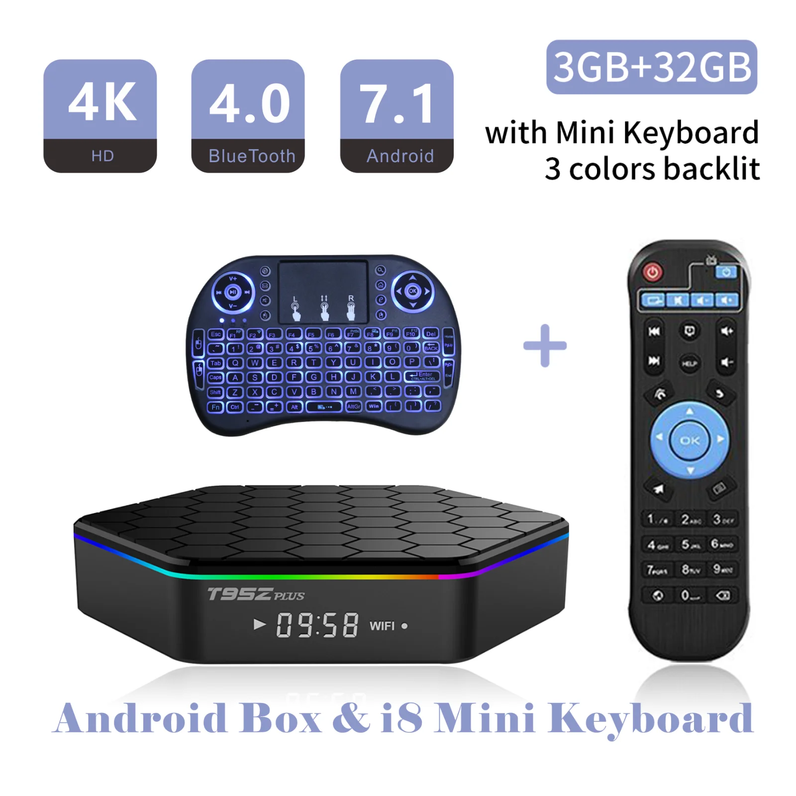 T95Z плюс Android TV BOX 3g + 32G 4 K S912 при покупке одного второй в подарок бесплатная I8 мини