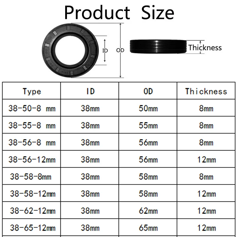 Масляное уплотнение TG4 из нитриловой резины внутренний диаметр 38 мм трехмерная