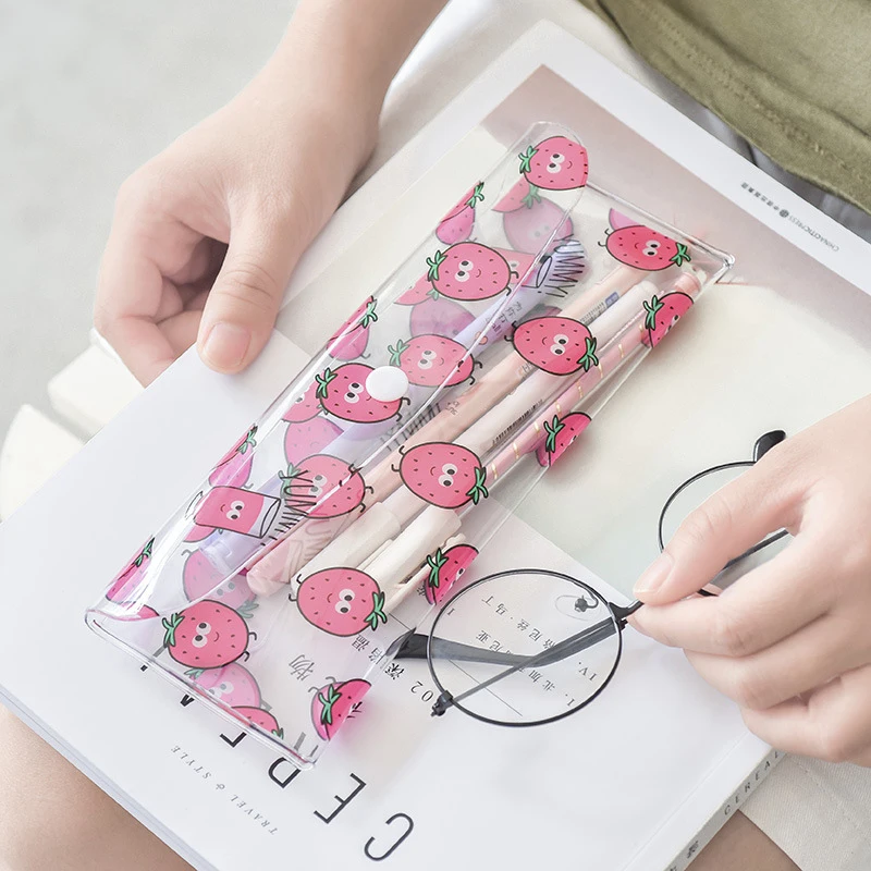 1 шт. защелкивающаяся застежка прозрачный ПВХ пенал для фруктовых растений ручек