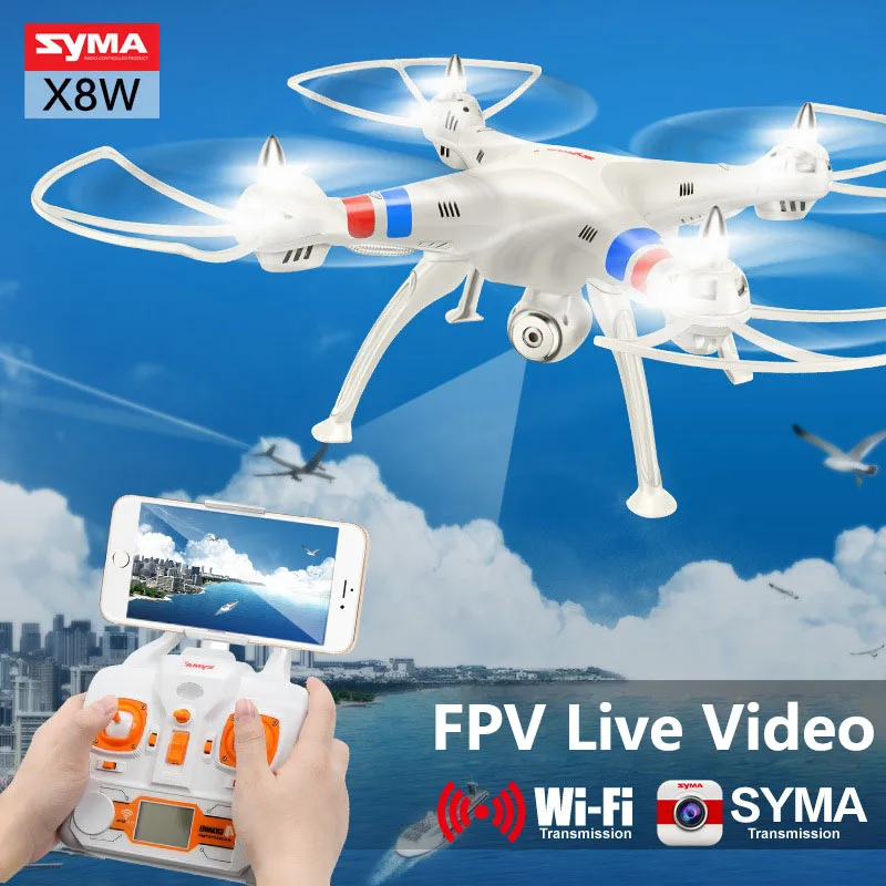 SYMA новейший X8W WIFI FPV в реальном времени живое видео 2 4 ГГц 4CH RC Квадрокоптер 6 осевой