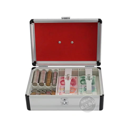 plastic aluminum Money Counter case Cash Box with Combination Lock and Money Tray - Removable money compartment tray