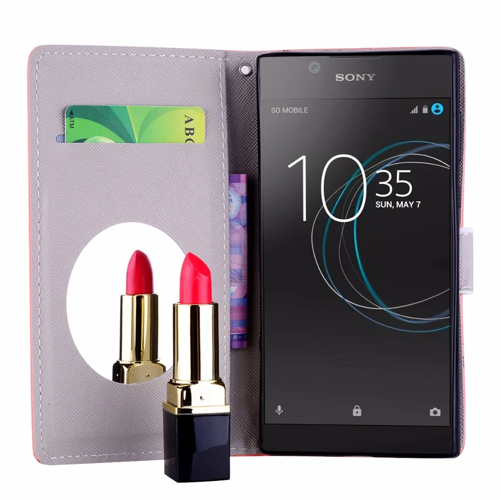 Ангелы застежка единороги кошелек чехол для телефона sony Xperia L1 PU кожаный с