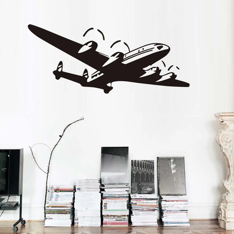 3D наклейка-самолет на стену виниловая клейкая Наклейка Мультяшные наклейки для