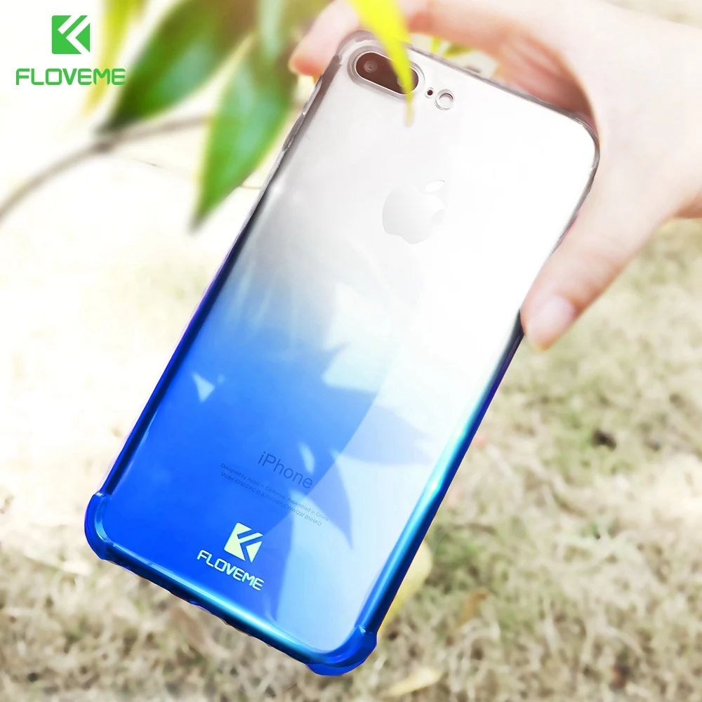 Kisscase 360 Защита Градиент Blue Ray чехол для iphone 8 7 6S 6 Plus Чехол анти Knock Обложка iPhone