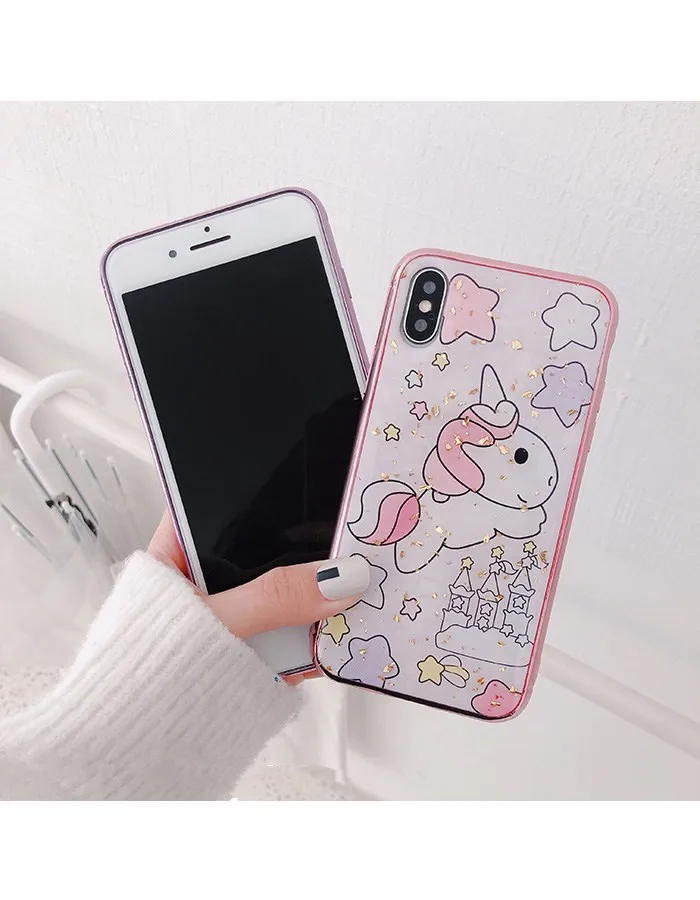 3D роскошный дизайнерский мультяшный милый Единорог чехол для iPhone X XS MAX XR 8 7 6 S Plus