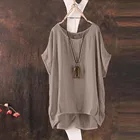 Женская блузки с летучей мышью с коротким рукавом, повседневный Свободный Топ, тонкая рубашка, пуловер Shein Modis размера плюс, топы с коротким рукавом, блузки