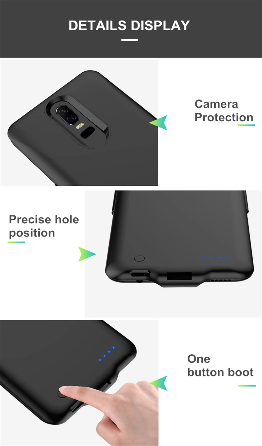 Чехол для зарядки аккумулятора s для Oneplus 6 T, чехол для аккумулятора 6500 мАч, портативный внешний аккумулятор, чехол для Oneplus 6, чехол для зарядки телефона