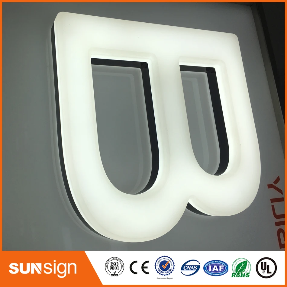 LED letter signs with stainless steel frame