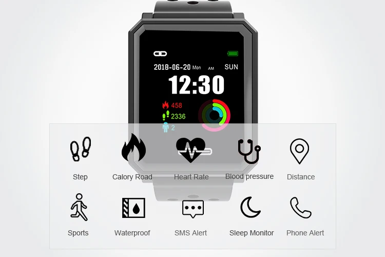 Original A30 Smart Fitness Bracelet Watch Wristband OLED Color Touchpad Sleep Monitor Heart Rate Band PK Mi 2 | Электроника