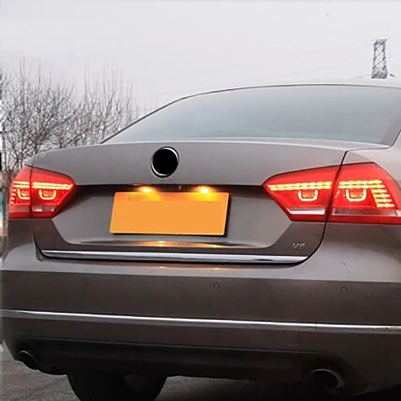 FITFOR 2011 2012 2013 VW PASSAT B7 хром задний багажник багажника задняя крышка-дверца загрузки отделка края литье Гарнир Полосы