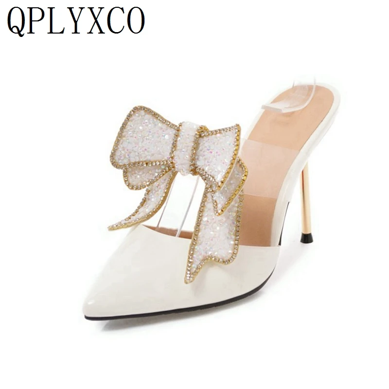 

QPLYXCO Genuine leather sandalias mujer Sexy Summer High Heels(9.5cm) Sandals Platform Wedding slippers Quality Woman Shoes 1-82