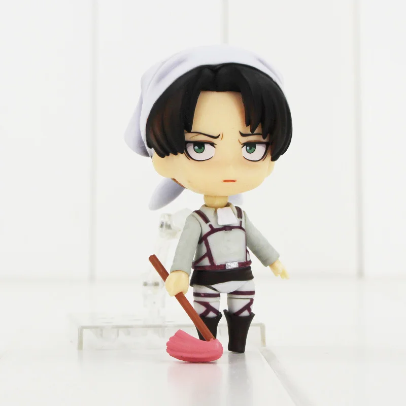 10 см Levi Ackerman Figura Giocattolo Modello Pulizia Attacco аниме su Titan ПВХ фигурка модель per i ragazzi buoni