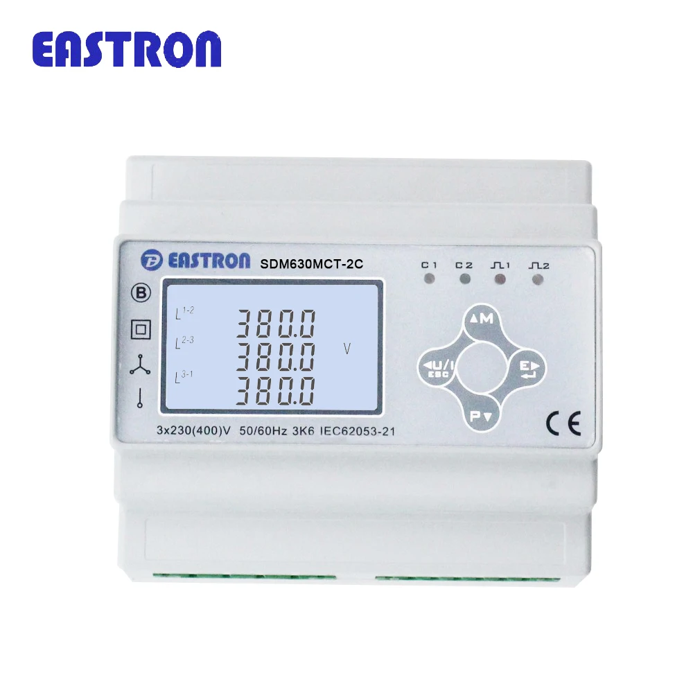 SDM630 CT-2C 1A или 5A CT подключенный двухвходной Многофункциональный измеритель