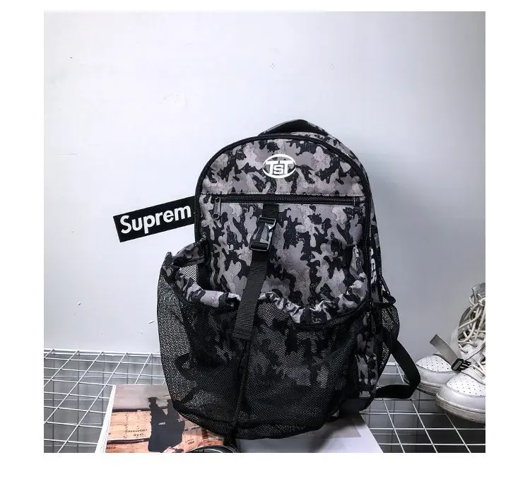 Gray B Уличная Мужская сумка спортивная баскетбольный рюкзак школьные сумки для подростков мальчиков унисекс футбольный мяч сетка спортивная сумка - Цвет: Gray B