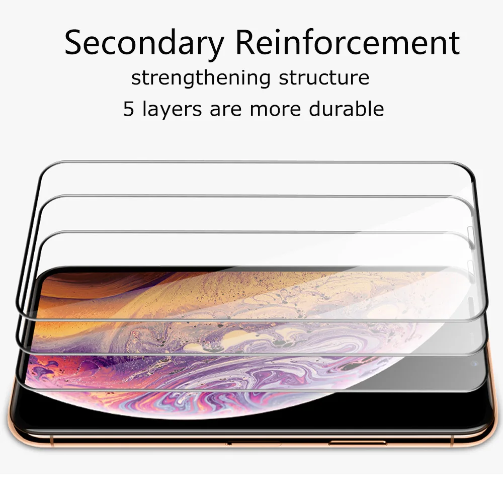Для Apple iPhone X XS MAX XR полное покрытие закаленное стекло Защита экрана для 6 6S 7 8 Plus