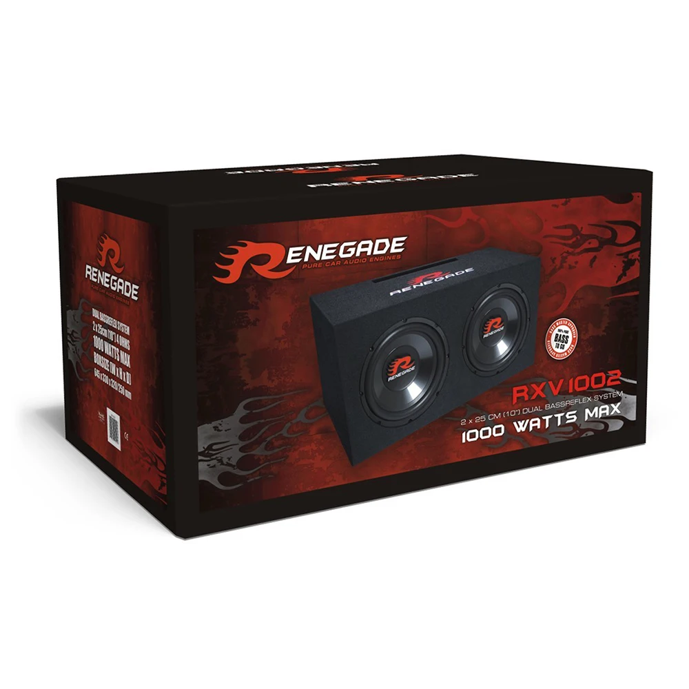 RENEGADE двухвентилируемая коробка 2*25 см Altavoz Subwofer звуковая колонка
