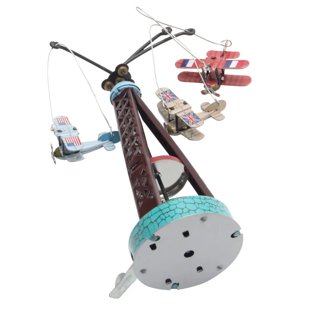 Винтажный вращающийся самолет карусель заводная игрушка коллекционный подарок