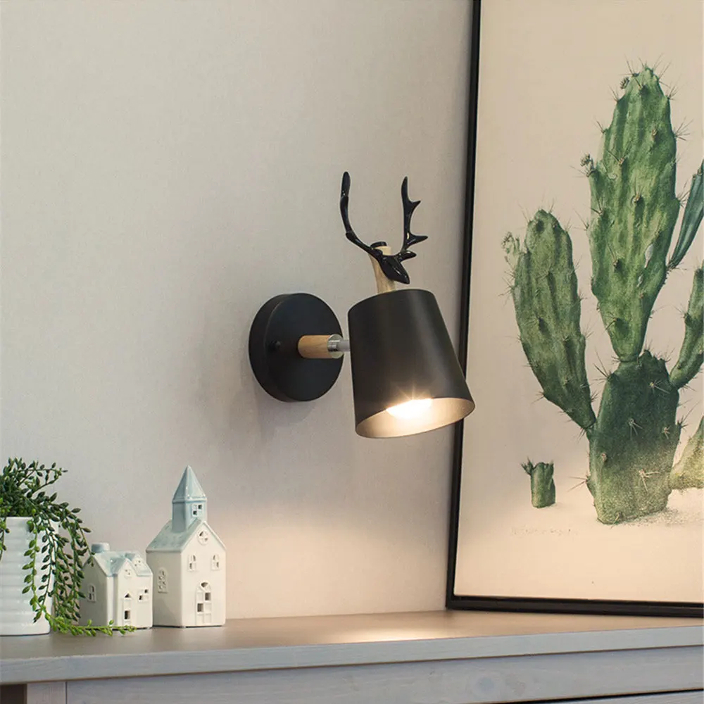 Nordic minimalist fashion antler wall lamp modern bedroom living room dining corridor TV bedside sconce | Лампы и освещение