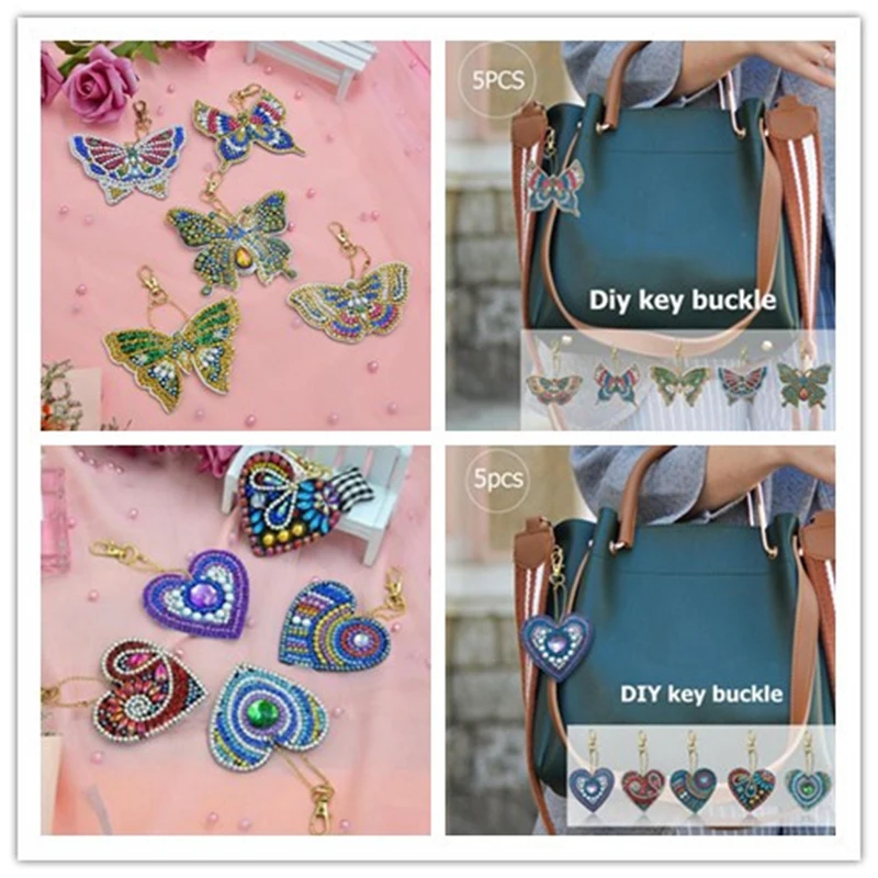 5 шт. сделай сам полная Алмазная картина особой формы Бабочка женская сумка