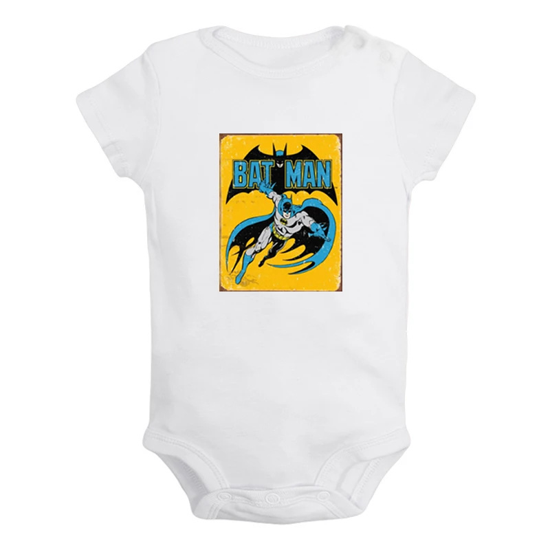 ieBodysuits1191W Ретро стиль DC Comics Бэтмен плакат Одежда для новорожденных девочек и мальчиков комбинезон с короткими рукавами хлопок - Цвет: ieBodysuits1191W