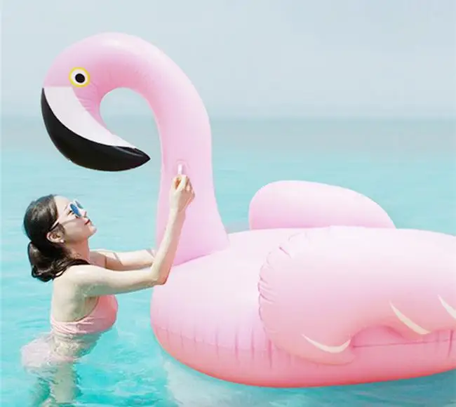 Hot sale 60 Inch Giant Inflatable Flamingo Pool Float Pink Cute Ride-On Outdoor Toy Adults Children Water Holiday Fun Party Toys | Игрушки и