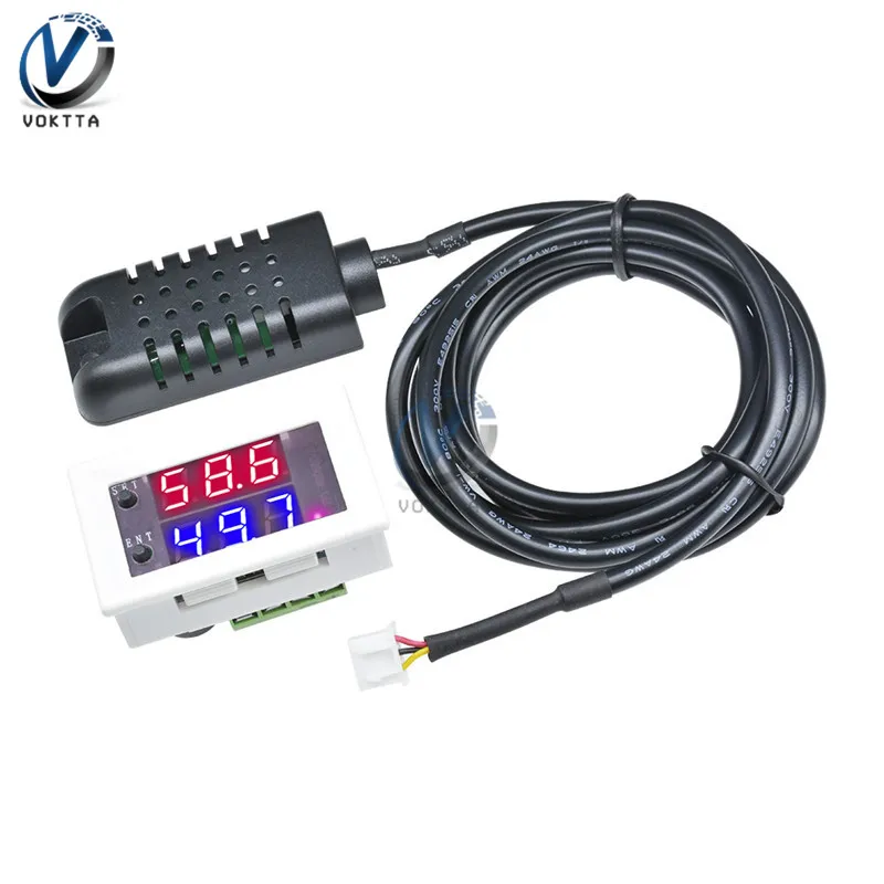 W2062C Мини Digital AC 110 V 220 DC 12 24 10A гигрометр Управление переключатель двойной Дисплей