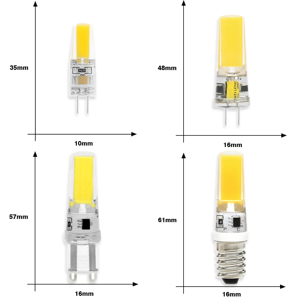 Светодиодный светильник G4 G9 E14 AC/DC 12 В 220 3 Вт 6 9 COB светодиодный для хрустальной