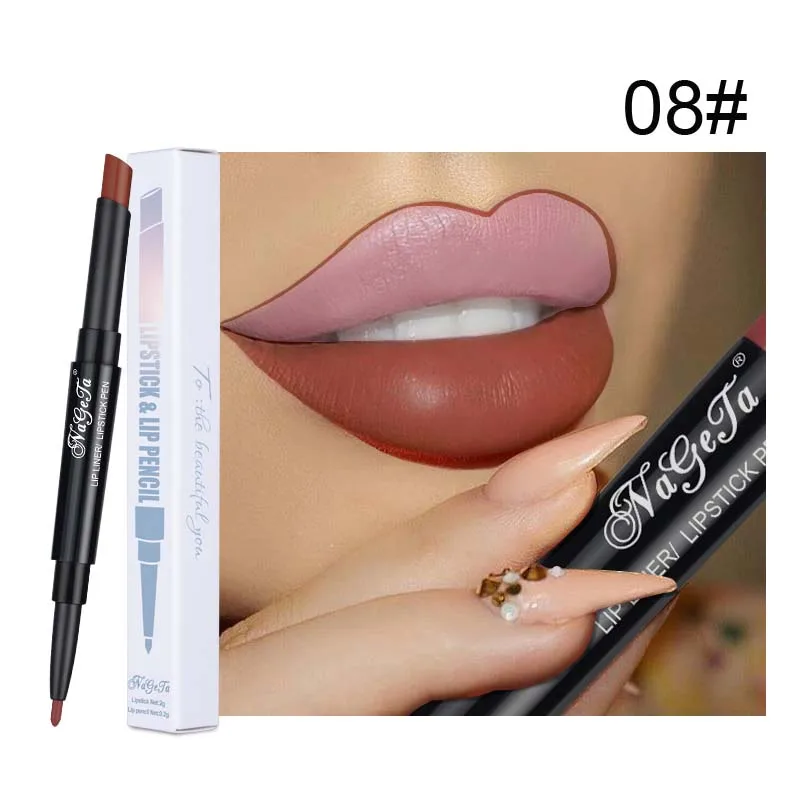 8 Нюдовая стойкая влажная матовая помада maquillaje batom 12 красочная Сексуальная Красная розовая бархатная подводка для губ помада-карандаш красота - Цвет: 8