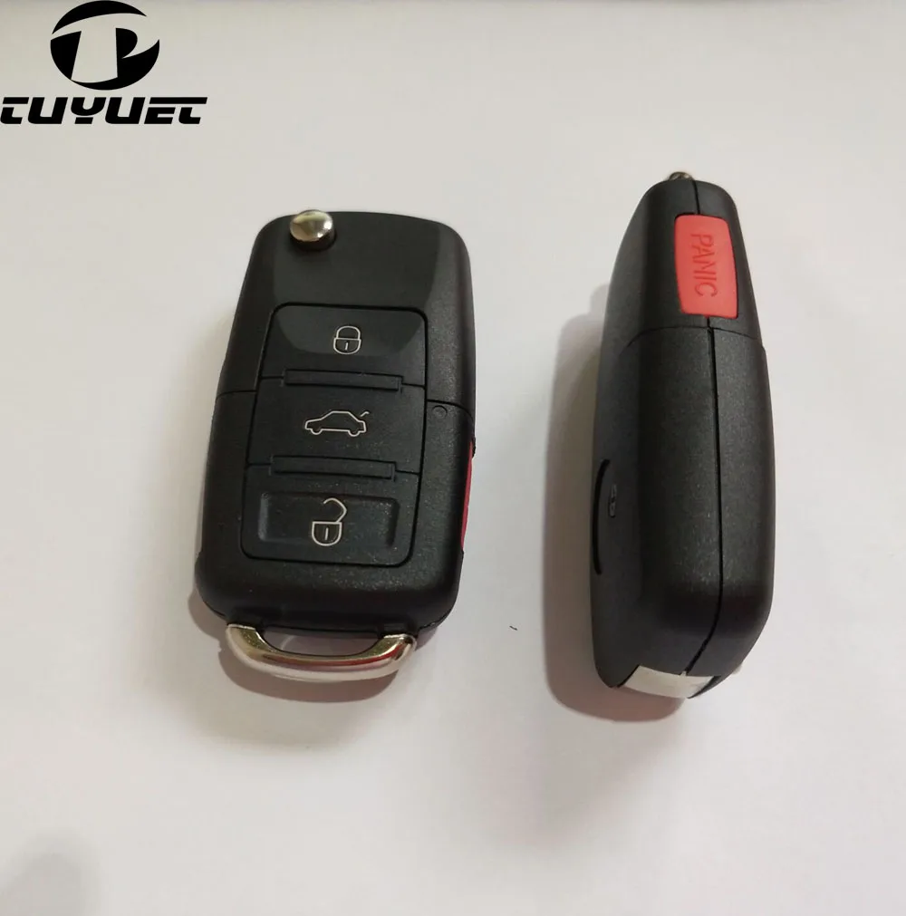 

3+1 Butttons Folding Flip Remote Key Shell For Volkswagen Blanks Case