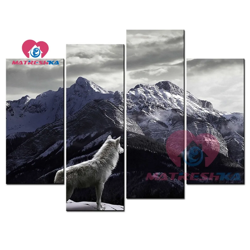 

Diamond embroidery triptych picture wolf mountain 5d diy diamond painting Modular pictures Paintings rhinestones diamonds carft