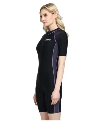 New Women Knee Length One Piece Swimsuit Plus Size Training Bathing Suit Professional Bodysuit Sexy Polyester Sport SurfingSuits