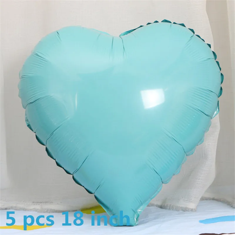 5pcs 18inch golden silver Heart Balloons confetti balloons 18inch foil stars balloons Metallic Wedding Birthday Party Decor - Цвет: Синий