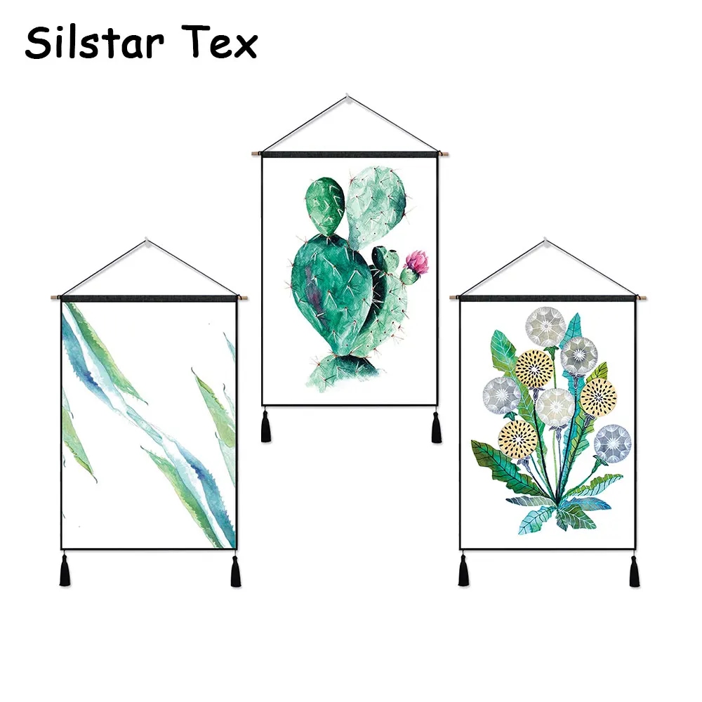 Silstar Tex зеленый завод кактус Одуванчик шаблон настенные декоративные гобелен для