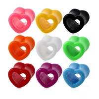 1pair acrylic ear plug heart tunnels piercings colorful ear flesh plugs earlet gauges body piercing jewelry 4mm 12mm