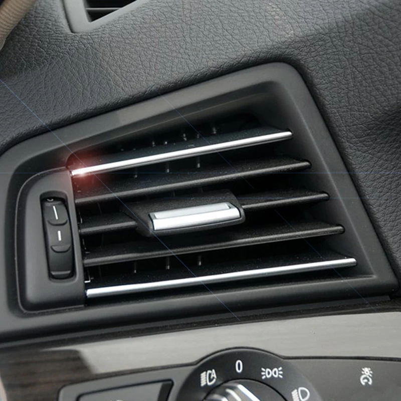 4X хромированная полоса обода кондиционера решетка радиатора Накладка для BMW 5