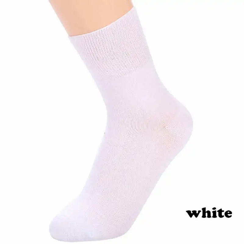 white Fcare 10 шт. = 5 пар, осенние и зимние мужские носки, носки для диабетиков, хлопок, 39-43, европейский размер, бизнес Размер - Цвет: white