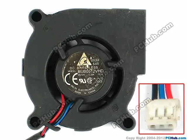 

Delta Electronics BUB0512VHD 7X33 Server Cooling Fan DC 12V 0.33A 3-Wire