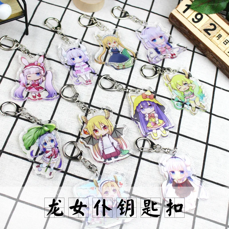 

Anime Miss Kobayashi's Dragon Maid Cosplay Key Chains Fashion Kanna Cartoon Tooru Keyrings Keychains Jewelry Graduation Gift
