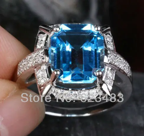 

Jewelry Sets Solid 14K White Gold Natural Swiss Topaz Diamond Engagement Ring