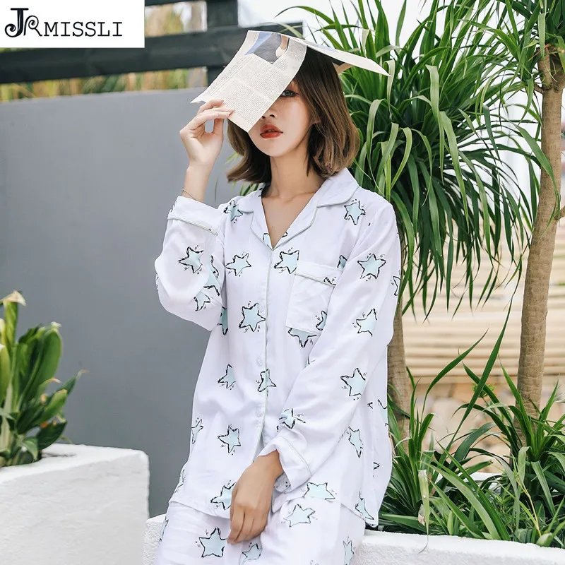 JRMISSLI новый для женщин пижамный комплект осень милые дамы пижамы женские с