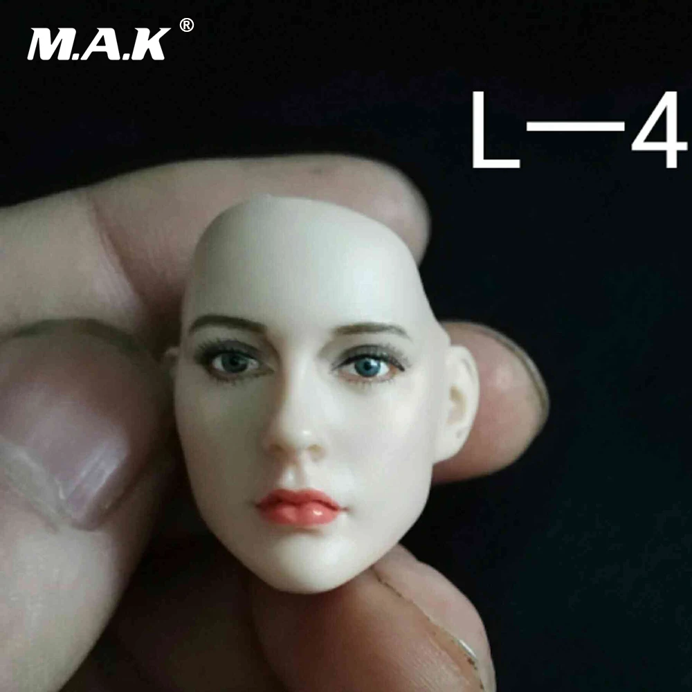 Масштаб 1/6 женская голова резьба женские черные длинные волосы бледная модель