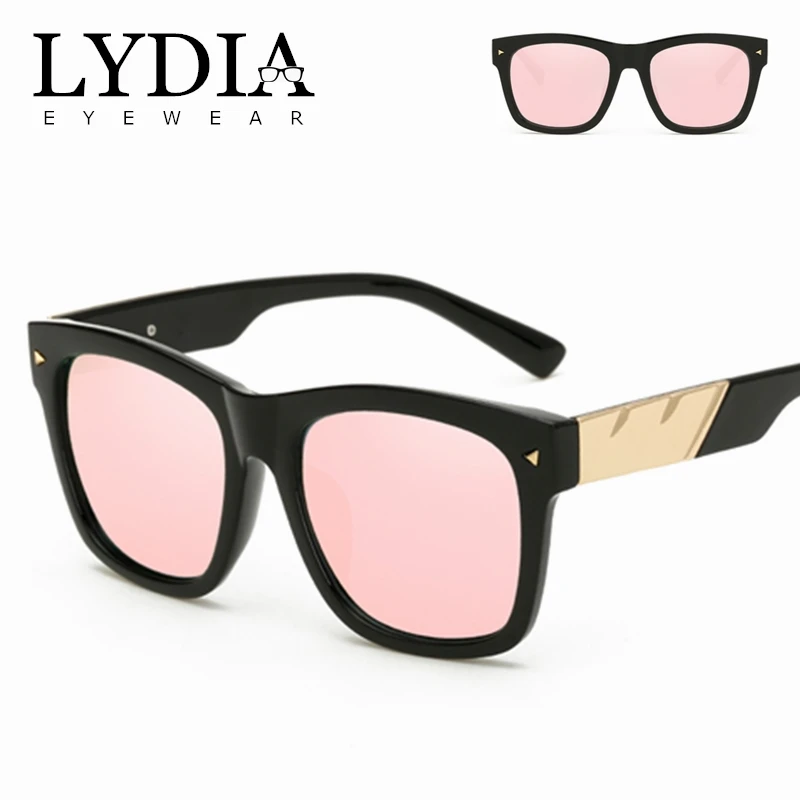 2018 New Designed Women Pink Mirror Sunglasses Men Black UV400 Sun Glasses With Gold Metal Decorations Gafas de sol L2720CJ | Аксессуары