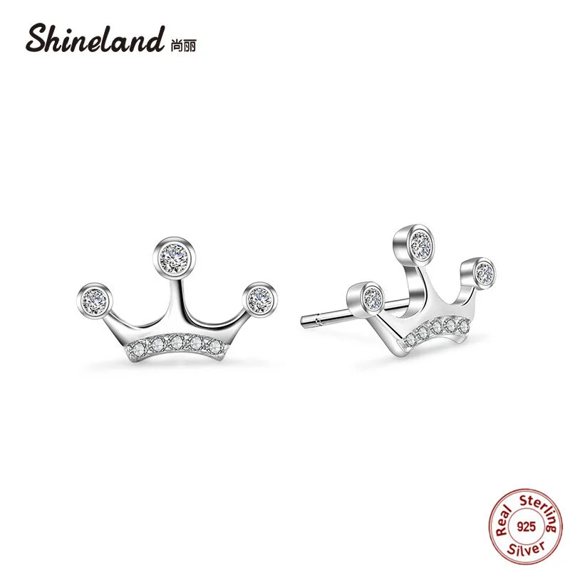 Женские серьги гвоздики из серебра 925 пробы с короной|earrings gift|fashion stud earringsstud earrings |