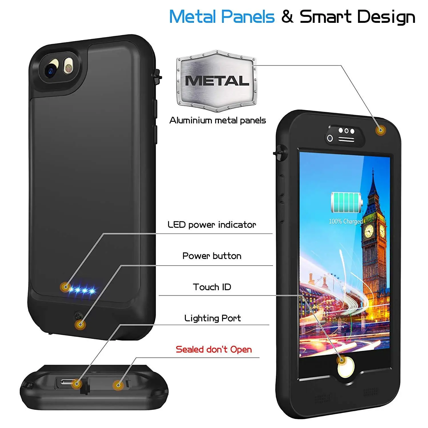Для iPhone 7/8 Wterproof чехол ультра тонкий 3000 мА/ч Мощность банк водонепроницаемый
