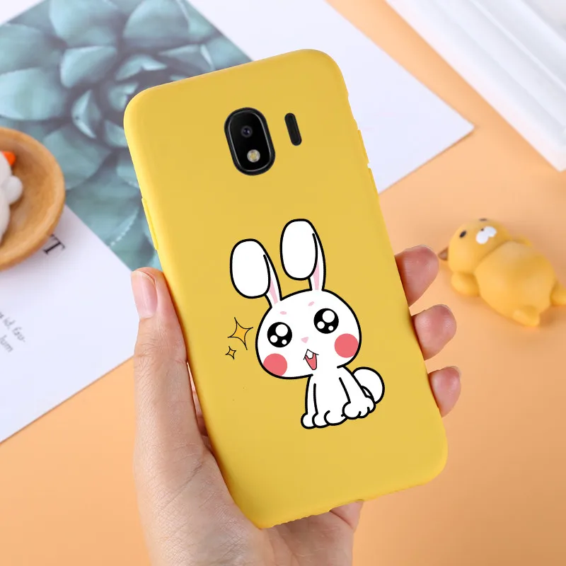 For Samsung Galaxy J4 2018 Case Soft Silicon Back Cover J400F J400 Bags Protective Cases Yellow Plus |