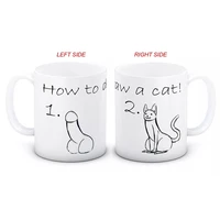 drop shipping 11oz how to draw a cat coffee mug creative milk tea cup mugs best gift for your friends