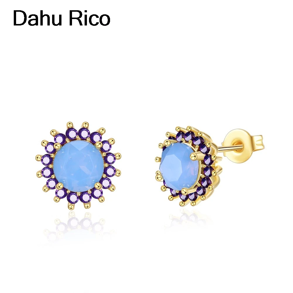 Опал серьги букле d'oreille в Корейском стиле bijou модные золотистого цвета Dahu Rico