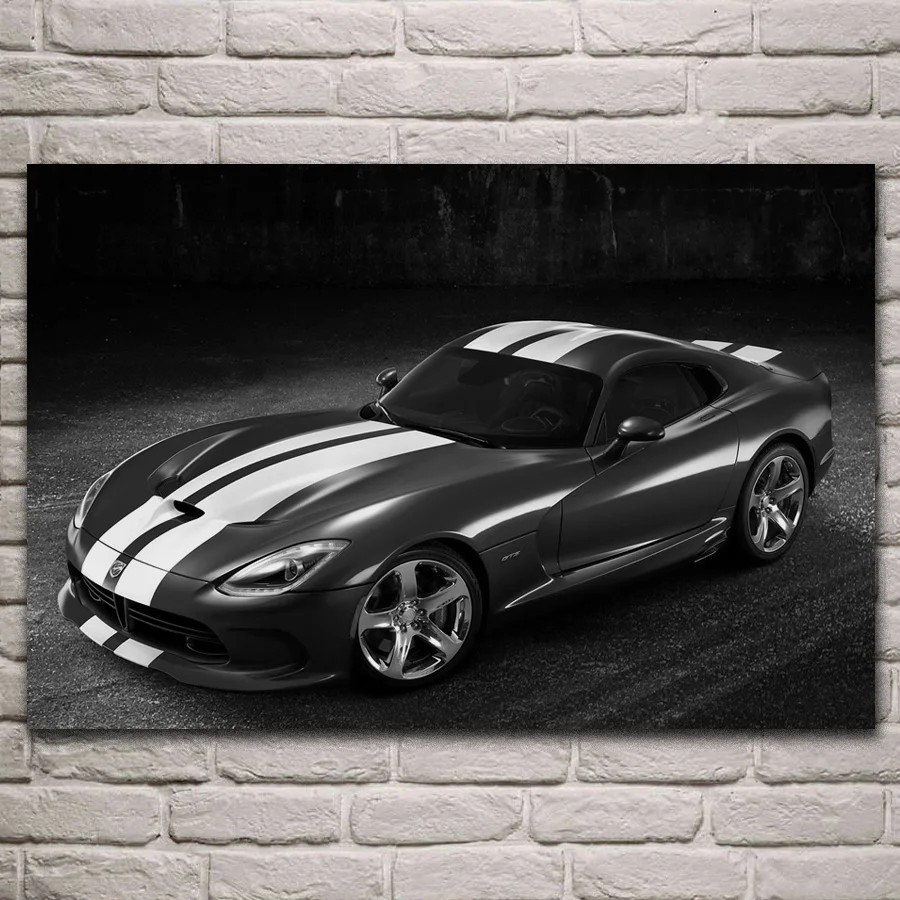 Черно белый крутой автомобиль viper фантастическое изображение украшение для