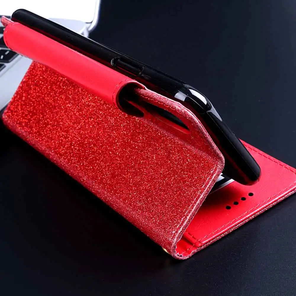 

AFor LG G7 Fit G7 One Wallet Case Glitter with Card Pocket Kickstand Shining Rhinestone Diamond Cover with Lanyard Kickstand